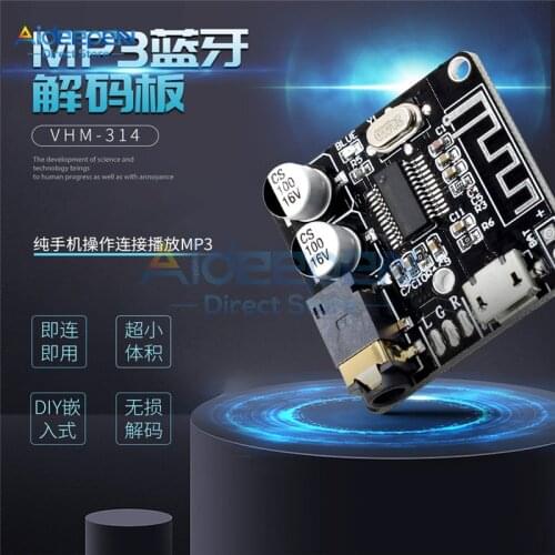 DC 3.7V-5V VHM-314 Bluetooth Audio Receiver Board Bluetooth 5.0 MP3 Lossless Decoder Board Wireless Stereo Music Module
