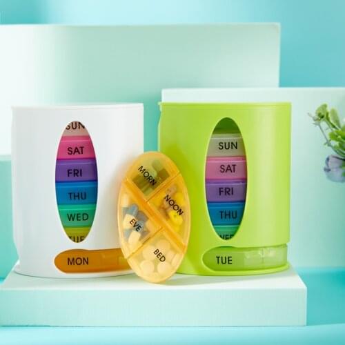 7 Days Pill Organizer Pro Storage Case Compact Organize Mini Pills Storage Box Convenient Medicine Storage Pill Week Colorful PP
