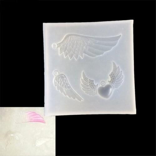 3D Angel Realistic Wing Pendant Crystal Drops Gel Clay Wings Silicone Mold Mobile Phone Decoration Epoxy Molds DIY Cake Tools