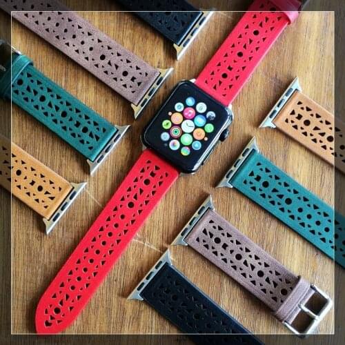 For Apple Wacth Band Vintage Design Wriststrap 38mm Genuine Leather Watch Strap For Apple Watch Series 1 2 3 iwatch Watchbands