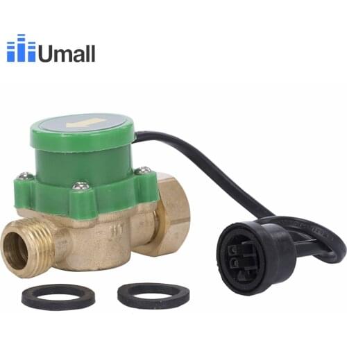 HT200 Thread G1 To G1/2 Water Pressure Flow Sensor Switch Brass Chiller Boosting Pump Magnetic Maintenance Control Valve Parts