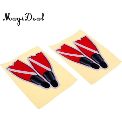 MagiDeal 2 cs Self-Adhesive Reflective Scuba Diving Diver Fins Sticker Flippers Decal for Swimming Car Truck Bumper Dinghy Decor
