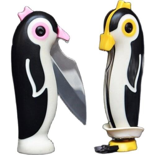 Knife Sharpener Knife Hand Tool Mini Knife Penguin EDC Tool Bottle opener Screwdriver Kitchenware Camping gear