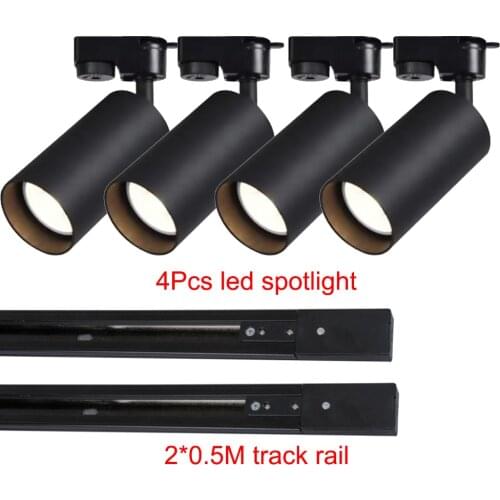 Sanmusion led track light wholesale set living room kitchen track rail spotlights aluminum body gu10 led bulbs tracking lamps