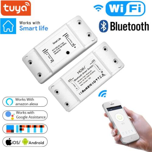 DIY Bluetooth WiFi Smart Light Switch Universal Breaker Timer Smart Life APP Wireless Remote Control Work with Alexa Google Home
