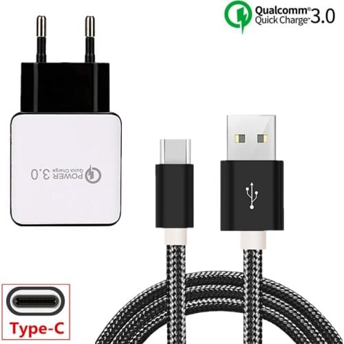 USB C Cable for Samsung S10 S8 S9 Huawei P30 Xiaomi Mi 9 SE 8 Redmi Note 7 QC 3.0 Charger for Sony 10 LG V40 HTC U12 U11 Plus