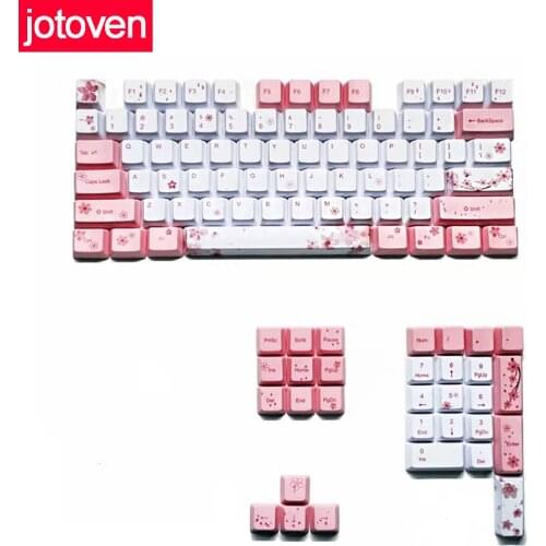 108 cherry blossom keycaps PBT Dye Sublimation Standard ANSI Layout for Cherry Mx mechanical keyboard keycap