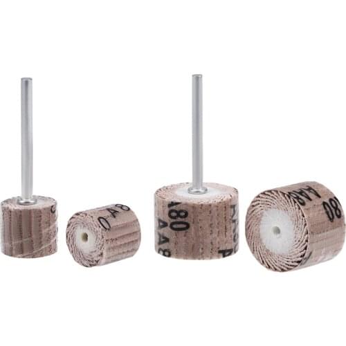 Uxcell Flap Wheel 80 Grits Abrasive Grinding Head with 1/8" Shank for Rotary Tool for grinding and polishing flat 12sizes