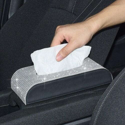 Car Tissue Box Cover Armrest Type Tissue Box Case Rectangular Paper Towel Holder Napkin Paper Holder for Home Car Office