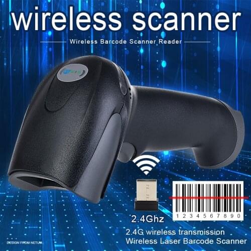 Wireless Laser Barcode Scanner Long Range Cordless Bar Code Reader for POS and Inventory - NT-2028