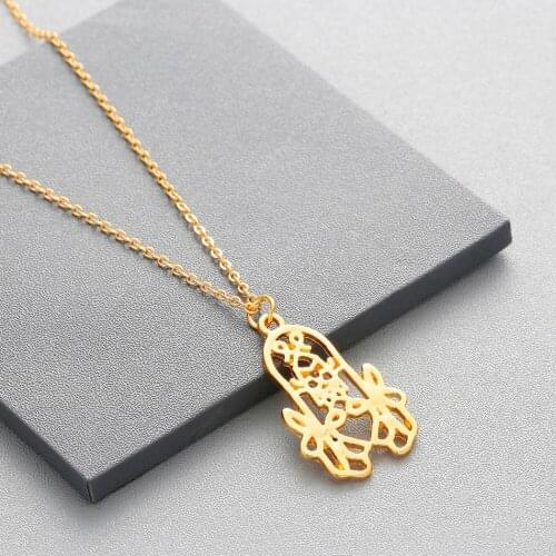Chandler Religious God Persian Religious Necklace Salat Sibhah 33 Count Tasbeeh Five Fingers Palm Collier Drop Shipping