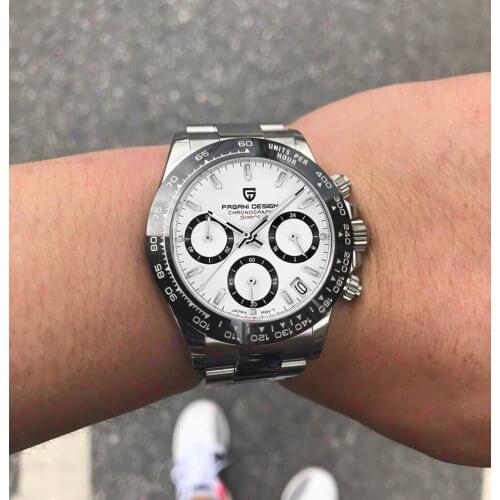 2021 New PGGANI Design Mens Watches Quartz Sports Chronograph Brand Luxury Stainless Steel Waterproof Clock Relogio Masculino