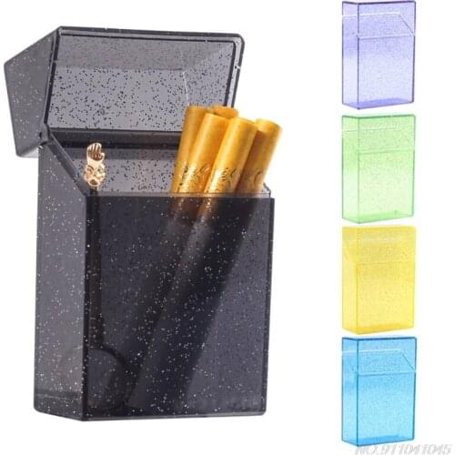 Ultra Thin Glitter Smoke Cigarette Case Storage Box for Holding 20 Sticks Package Tobacco Container S03 21 Dropshipping