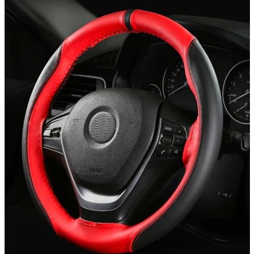 AUTOYOUTH Microfiber Leather Steering Wheel Cover Automotive Interior Accessories Decorate 15 Inch Universal Anti-Slip DIY Sport