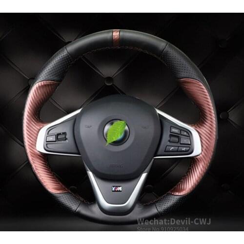 DIY Steering wheel cover for BMW 5 Series X1 X3 X5 X6 hand-stitched high-grade leather car grips auto Parts car assessoires