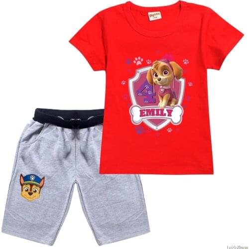 Kids Girls Clothes Sportswear Summer Baby Boys Set 2Pc PAW PATROL Children Outfit Toddler Cotton Tracksuti T Shirts Cute
