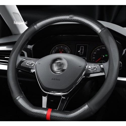 Carbon fiber Steering wheel cover set for Volkswagen Bora Sagitar LaVida Passat Tiguan Jetta Lingdu Magotan car accessories