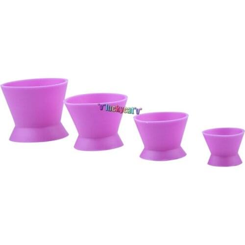 4pcs New Eco-friendly Dental Lab Silicone Mixing Bowl Cup Silicone Mixing Bowl Cup Dental Medical Equipment Rubber Mixing Bowl