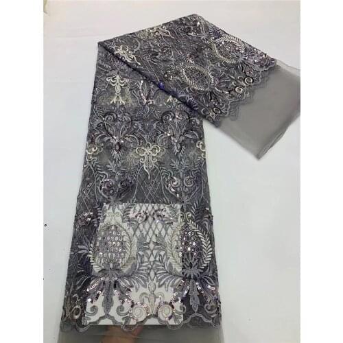 Beautiful European-style heart-shaped pattern sequin embroidery, African lace fabric, suitable for ladies' fashion skirts