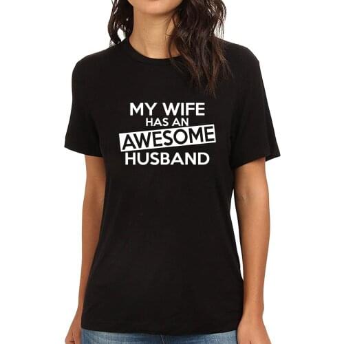 Lyprerazy Womens AWESOME HUSBAND Funny Printed T-Shirt