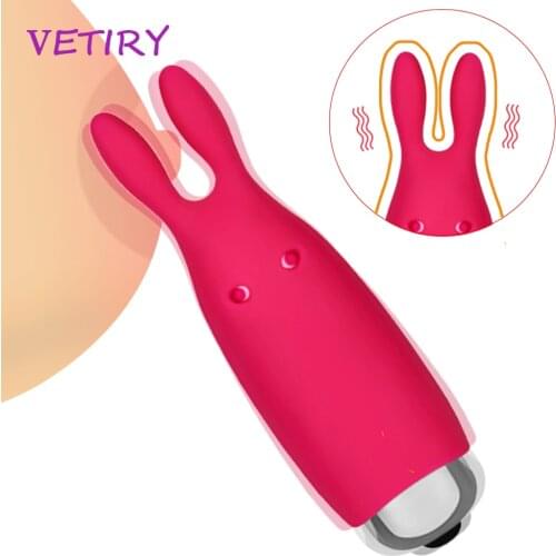 VETIRY Mini Rabbit Vibrator G-spot Masssage Sex Toys for Women Nipple Clamp Clitoris Vagina Stimulator Female Masturbator