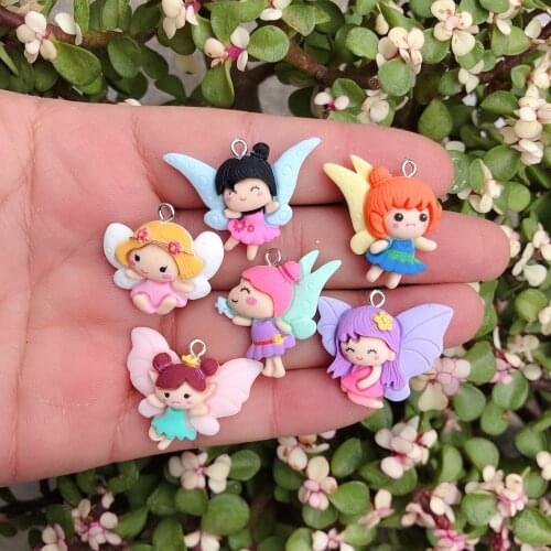 12pcs/Pack Cartoon Resin Charms for Earring Key Chain Necklace Pendant Jewelry Findings Making DIY Hair Bows Accessories Phone
