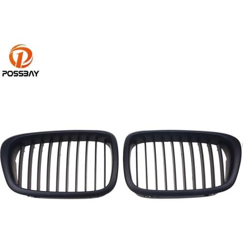 POSSBAY Car Front Kidney Matt Black Grille Grills for BMW 5-Series E39 Touring 520d/520i/523i 1997-2004 Auto Replacement Parts
