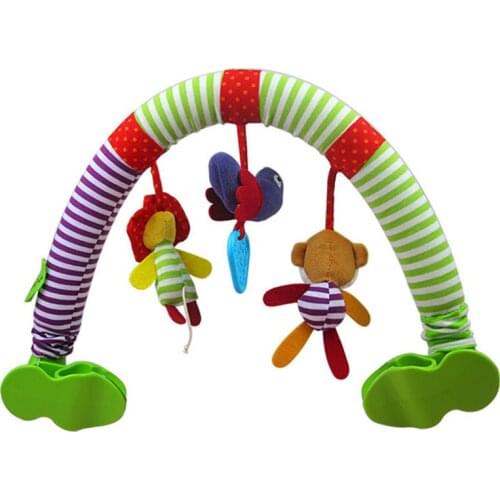 Direct Selling New Baby Bed Lathe Hanging Rattle Bell Animal Cotton Child Stroller Car Clip Hanging Toys