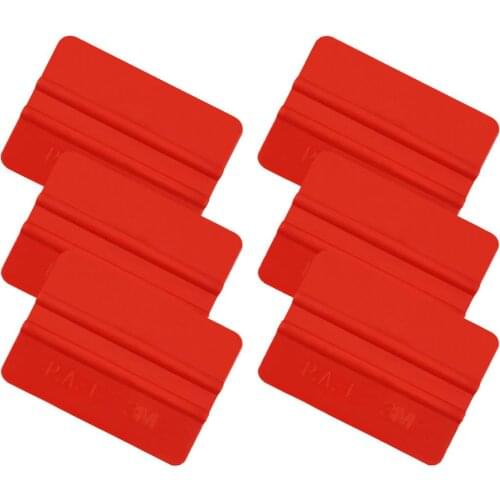 6pcs Red Vinyl Wrap Car Squeegee Carbon Fiber Film Scraper Car Sticker Wrapping Window Tint Auto Accessories 6A76