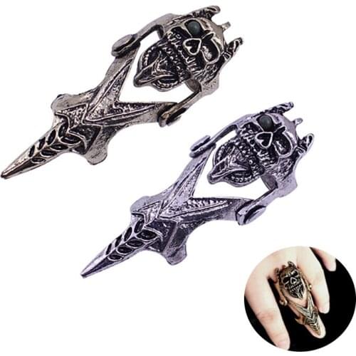 Vintage Connected Devils Head Ring For Women Gothic Punk Mens Joints Rings Nightclub Trends Jewelry Free Shipping