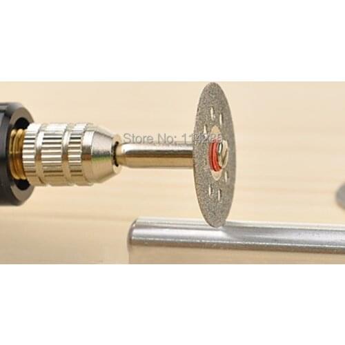 10pcs 22mm Mini Diamond Cutting Discs + 2 Mandrel for Dremel