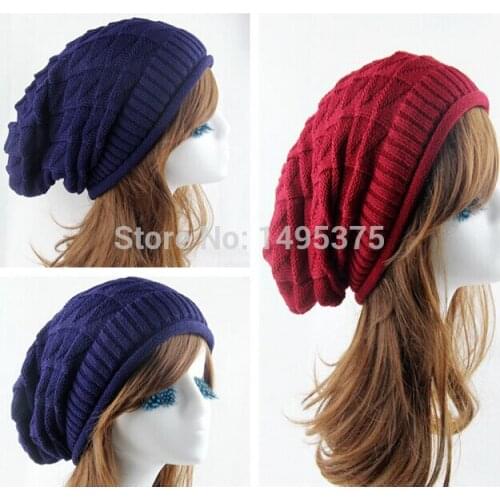 120pcs/lot 2015 Winter spring Ladies Women Casual Cable Knit Knitted Crochet Acrylic Beanie Hat Cap
