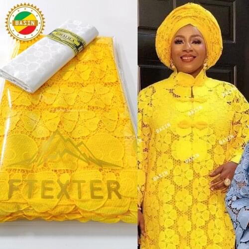 2.5 +2.5 Yards Bazin And Embroidered Dry Lace Skin Friendly 100% Cotton Swiss Voile Laces For Ankara Women Bazin Riche Laces