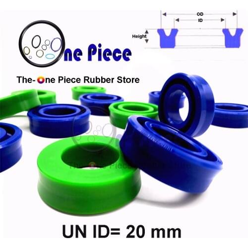 20pcs per bag UN ID=20 mm U Cup Hydraulic piston rod U-ring single acting seal symmetrical polyurethane Rubber PU UHS buffer
