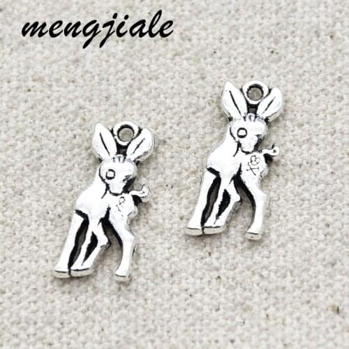 20pcs Deer charms pendant 20*8mm antique silver ornament accessories jewelry making DIY handmade craft base material