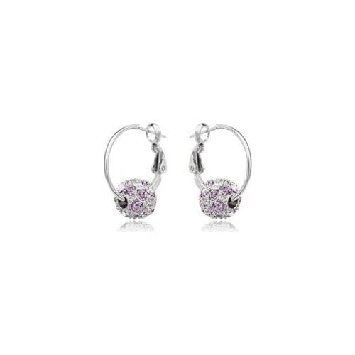 2019 new high quality jewelry, 100% S925 sterling Silver color ball earring, purple Ms earring 085