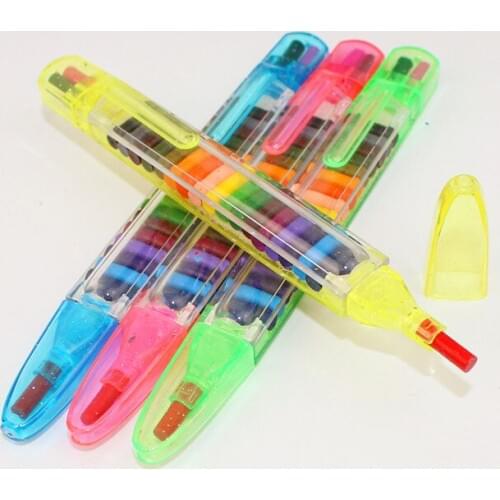 24pc/lot Creative Stationery/ Crayon 20color into 1/ School Children Safety Non-toxic Oil Painting Stick