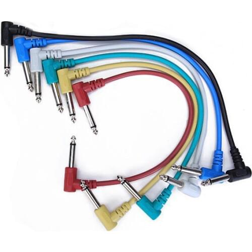 2x Pack of 6pc Electric Guitar Patch Cable Effects Pedal Cords AMP Cords