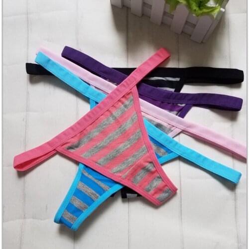 3/pcs Up To 50% Off Women 's Thongs Lady Underwear Sexy Pure Cotton Modal Good Elasticity Striped Low-rise Comfortable Briefs