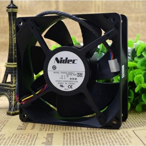 For NIDEC 12038 12cm DC 12V 1.40A B35502-35DEL7 PP749-A00 120 * 120* 38mm 4 Lines cooling fan