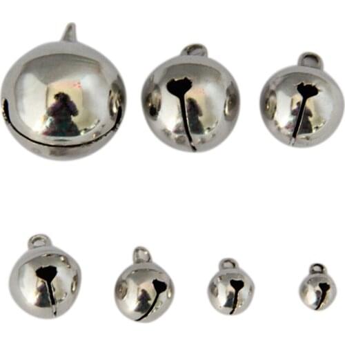 50pcs/lot 6/8mm Small Jingle Bells Coppe New Year Festival Jewelry Pendant Metal Fit Christmas Decor