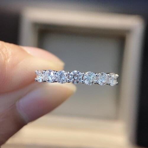 9K white Gold Deputy ring Moissanite ring DF color Wedding ring Anniversary gift moissanite Jewelry