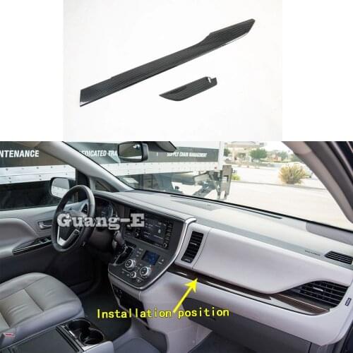Car Sticker Trim Frame Inner Console Central Control Navigation Air-Condition Instrument 2pcs For Toyota Sienna 2018 2019 2020