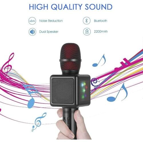 Wireless Karaoke Microphone,Cocopa Portable Handheld Mic Built-in Speaker With Multi-function Professional Classic-style Karaoke