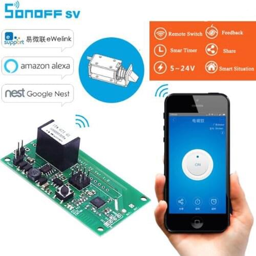 Itead Sonoff SV WiFi Wireless Smart Switch Safe Voltage 5-24V DC Smart Home Automation Module Support Secondary Development