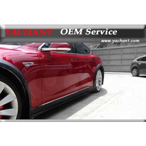 Car-Styling Carbon Fiber Side Skirts Fit For 2012-2015 Tesla Model S RZ R-Zentric Style Side Skirts