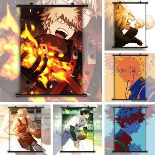 Boku no Hero Academia Bakugou Katsuki Midoriya Izuku Anime manga wall Poster Scroll