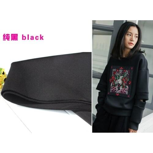 Black Spandex Fabric Knitted Fabric Interlayer Fabric Skirt Jacket Suits Outfit Baseball Jacket 60" Wide Sold BTY