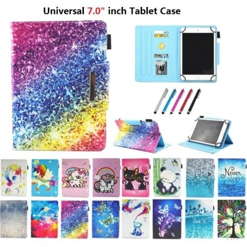 For Lenovo Tab E7 4 3 7 Essential TB-7504/7304 710/Tab 2 A7-30/A7-20 A7-10 Cute Tablet Case A3300 A3500 S5000 Universal 7''Cover