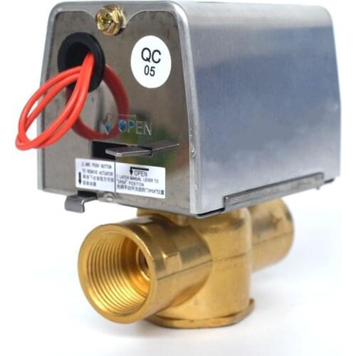AC220V DN20 DN25 two way Electric valve brass valve for central air-conditioning